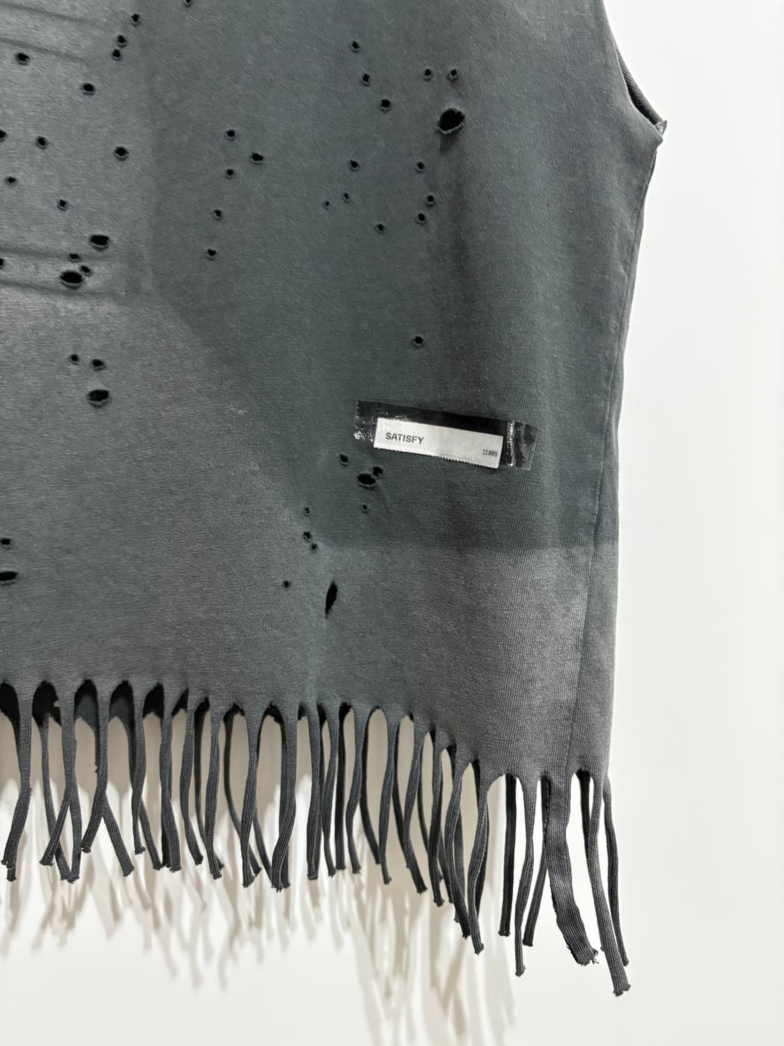 세티스파이 / 모스테크 크롭 프린지 머슬 티셔츠 썬 블리치드 블랙 / 1 상품이미지4