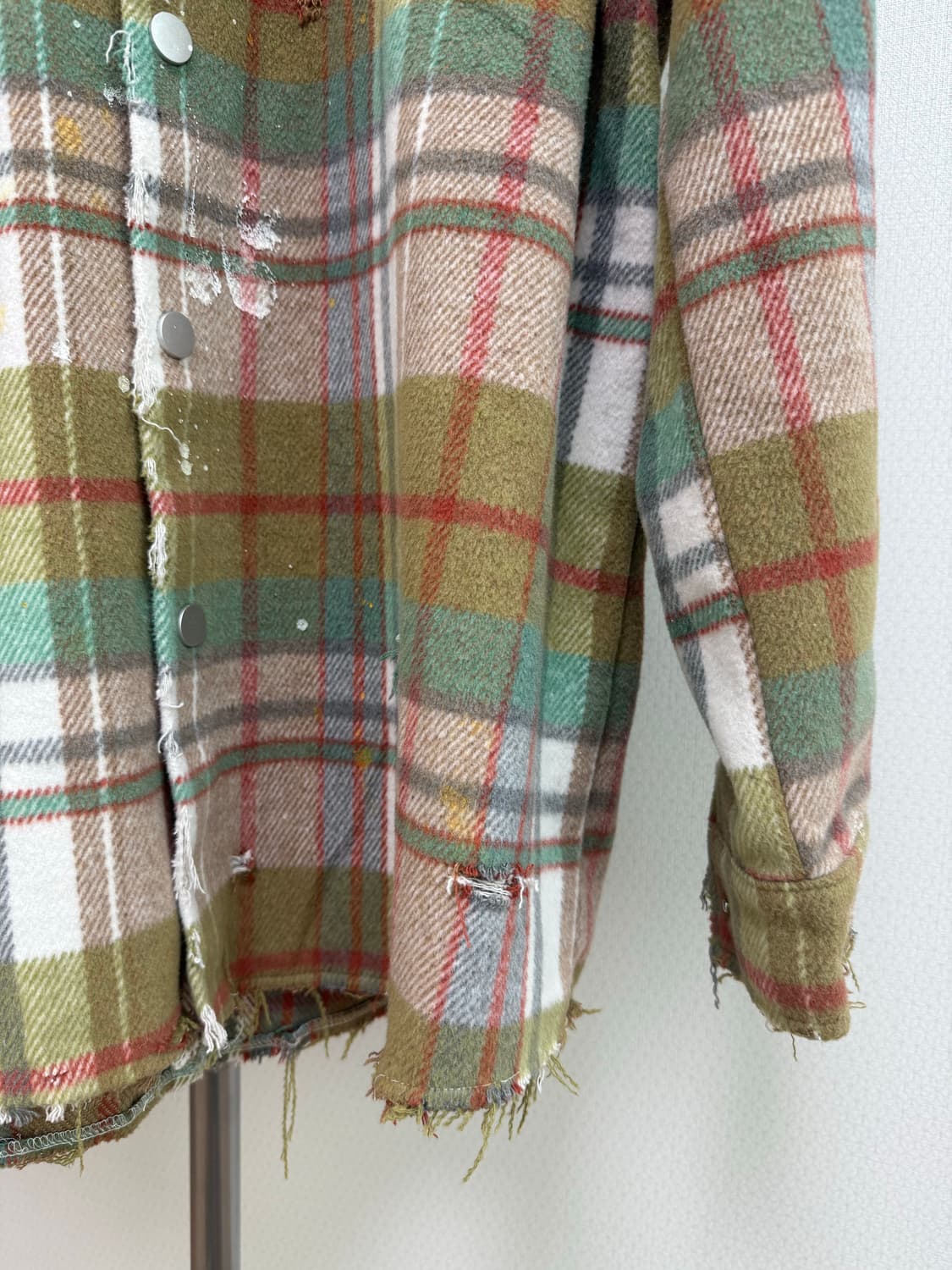 빈티지 디스트레스드 체크 셔츠 상품이미지5