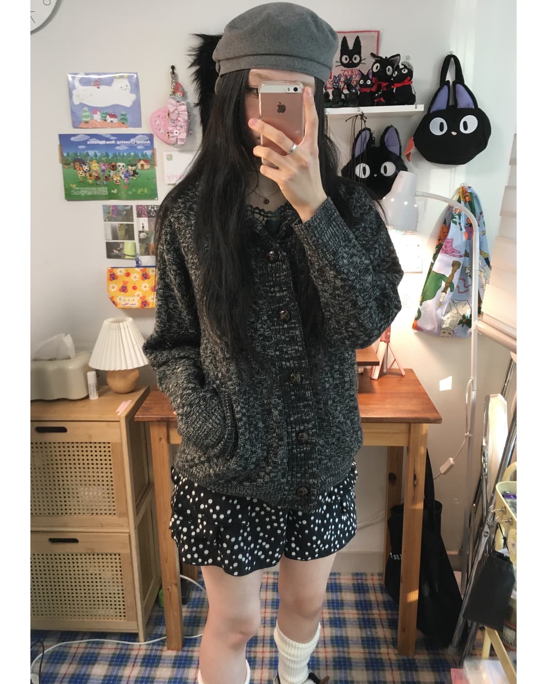 vintage shawl cardigan charcoal mix 상품이미지4