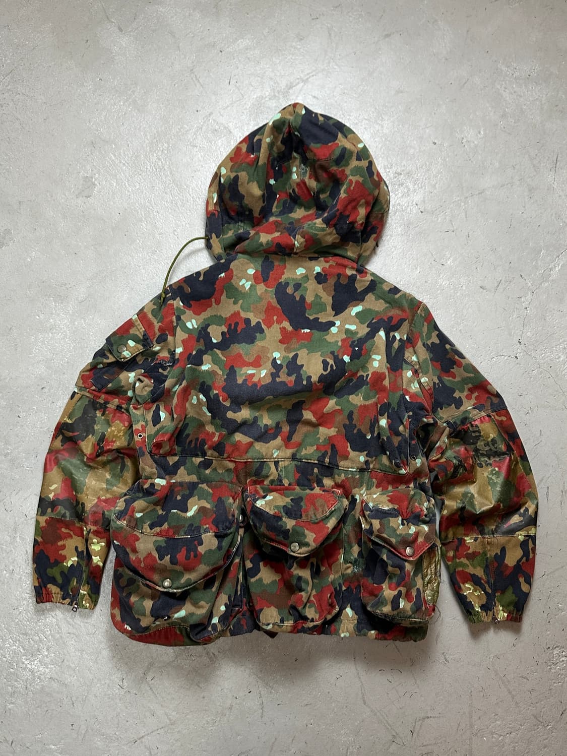 90's 스위스 밀리터리 카모 필드 자켓 M65 파카 상품이미지4