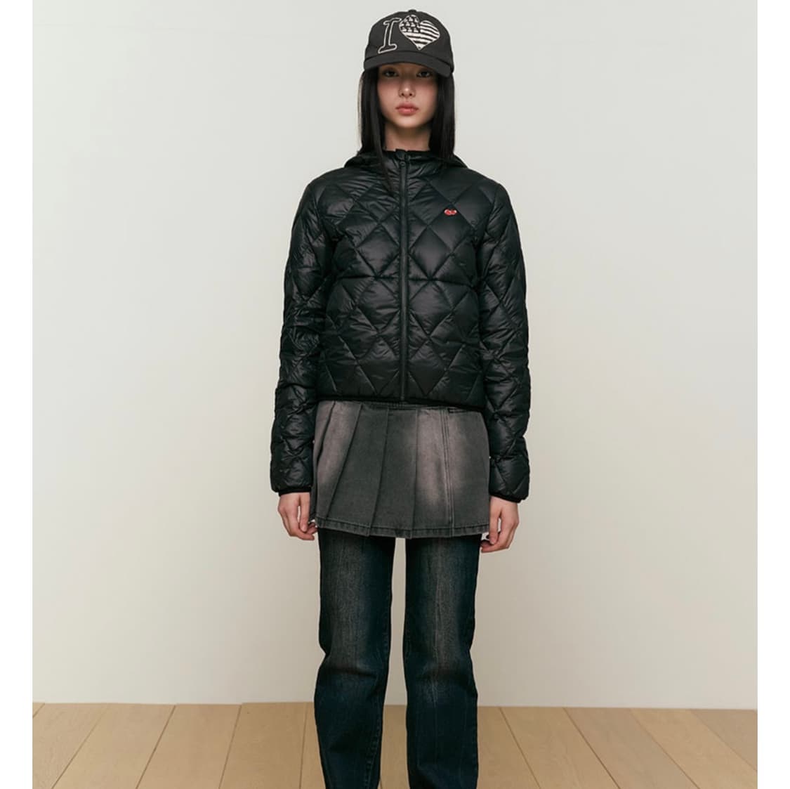 키르시 경량패딩 클라우드 크롭 다운 블랙 사이즈1 상품이미지2