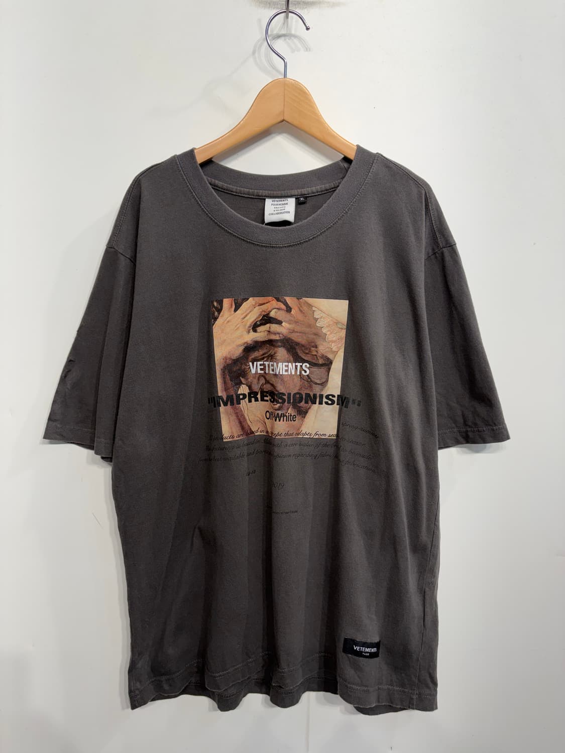 XL 베트멍 빈티지 차콜색 그래픽 반팔 티셔츠 상품이미지2
