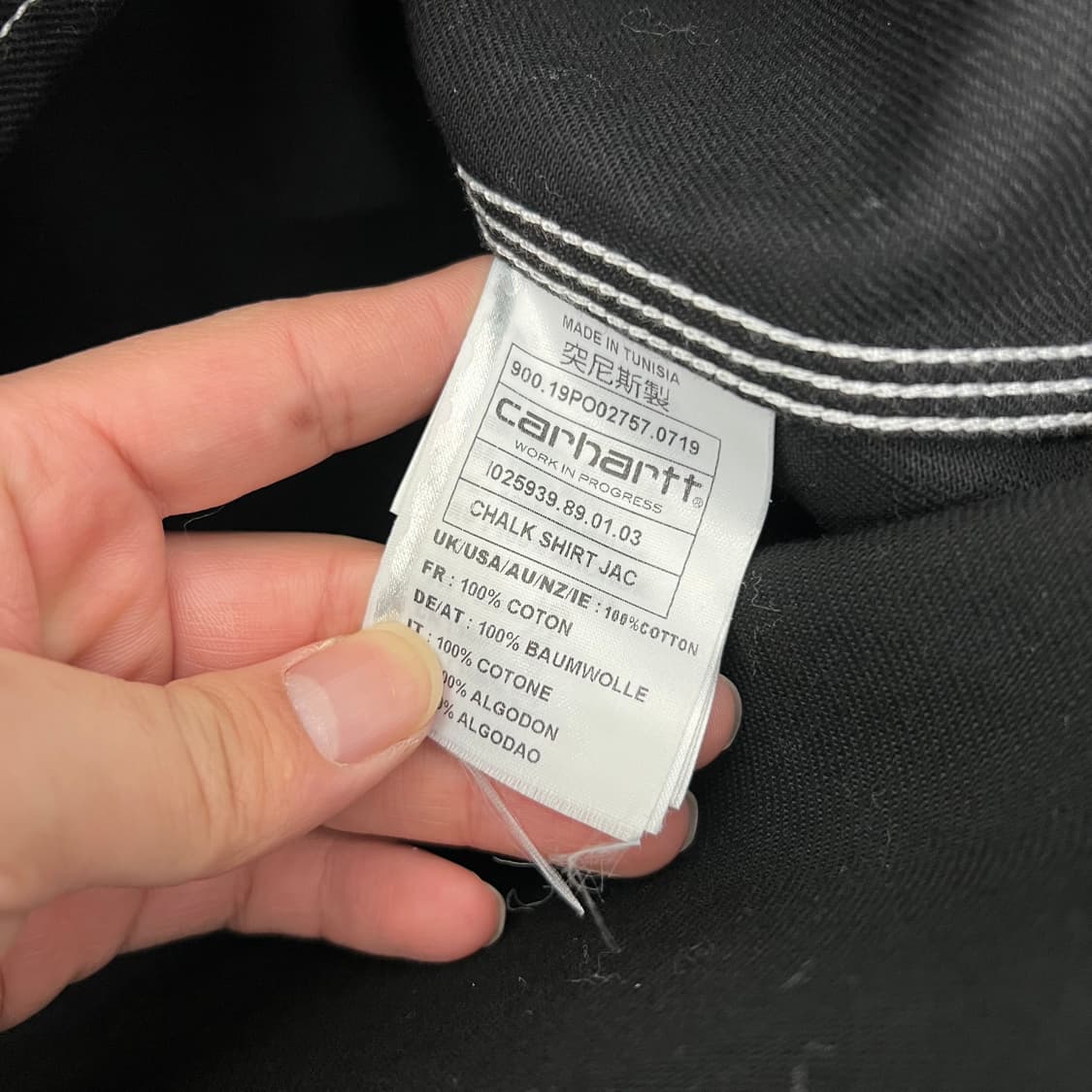 칼하트 Wip 초크 스티치 셔츠 자켓 블랙 화이트 상품이미지6