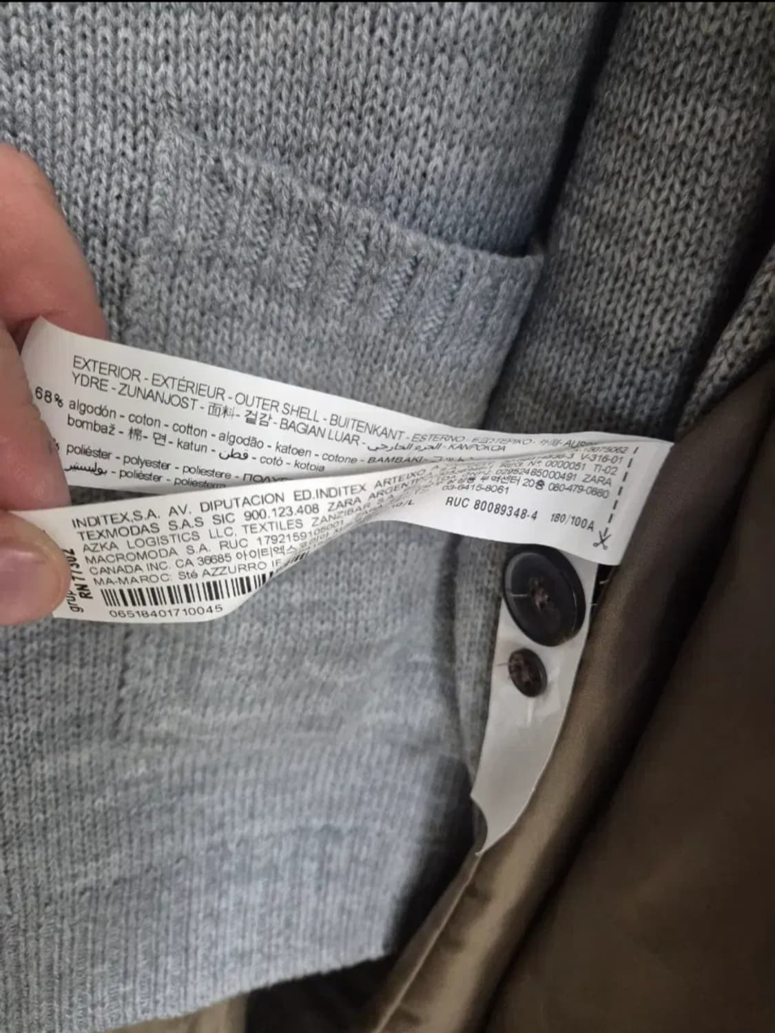 자라 카키색 롱 트렌치 코트 110 xxl 상품이미지7