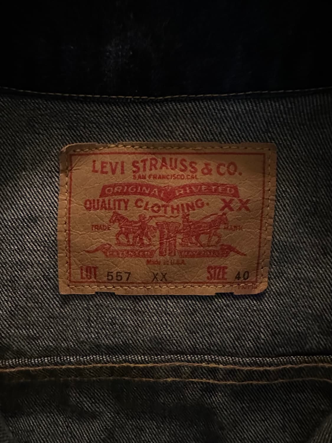 90s USA 발렌시아 빈티지 리바이스 557xx 3세대 데님 자켓 상품이미지6