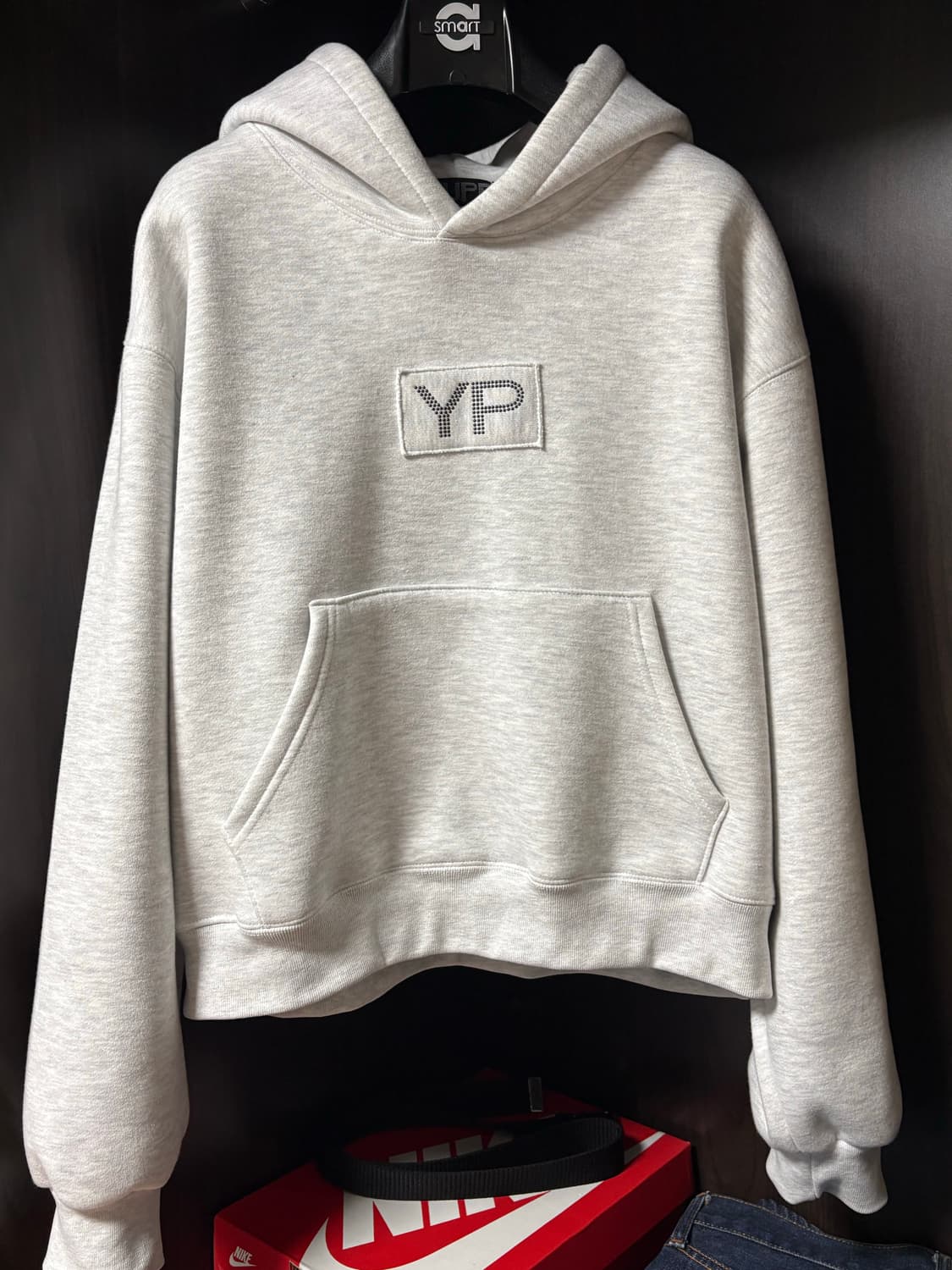 YP Hot-Fix Hoodie 백멜란지 상품이미지2