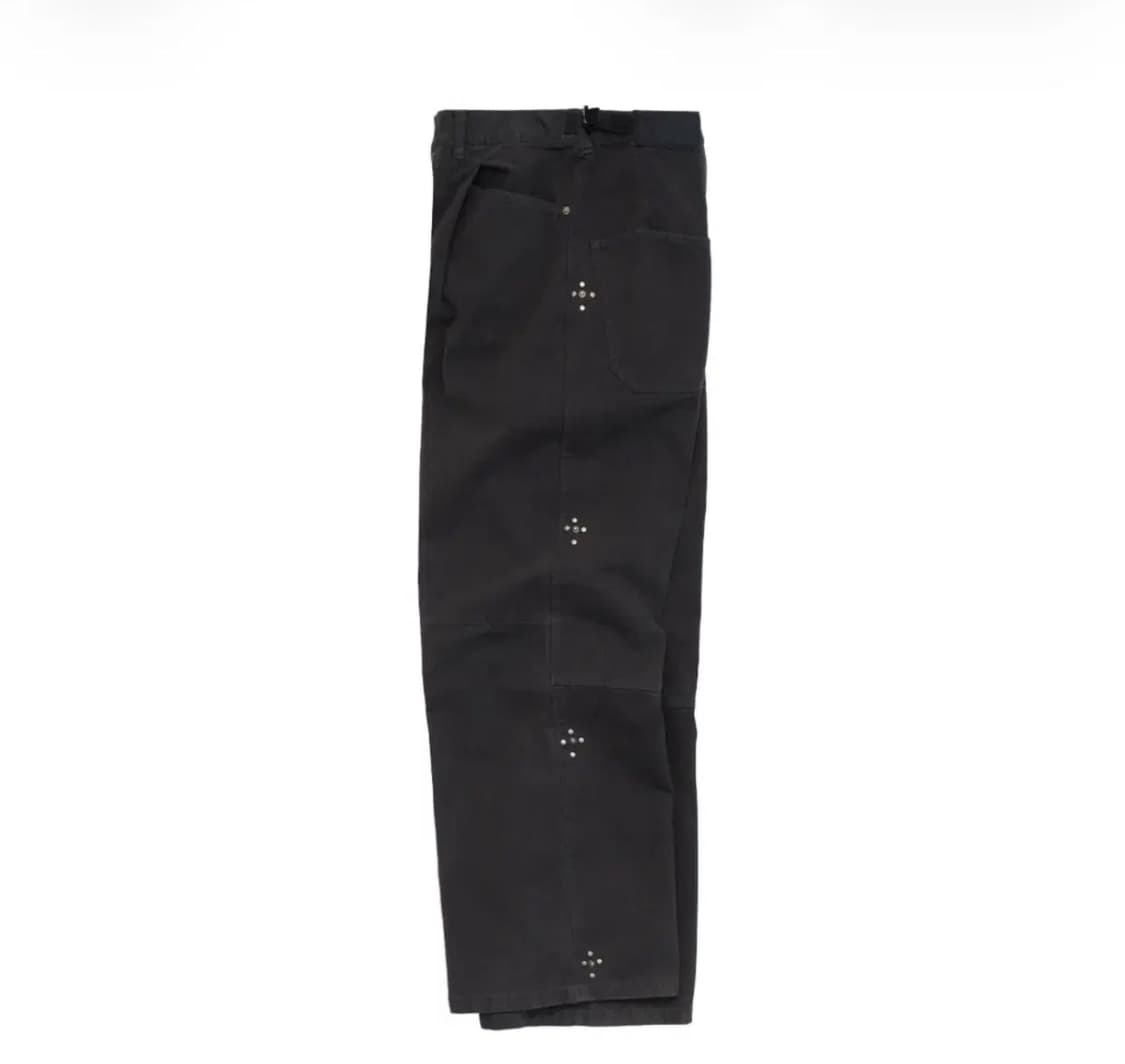 폴리테루 1011 고시마 데님 팬츠 리벳 플라워 워시드 블랙 상품이미지3