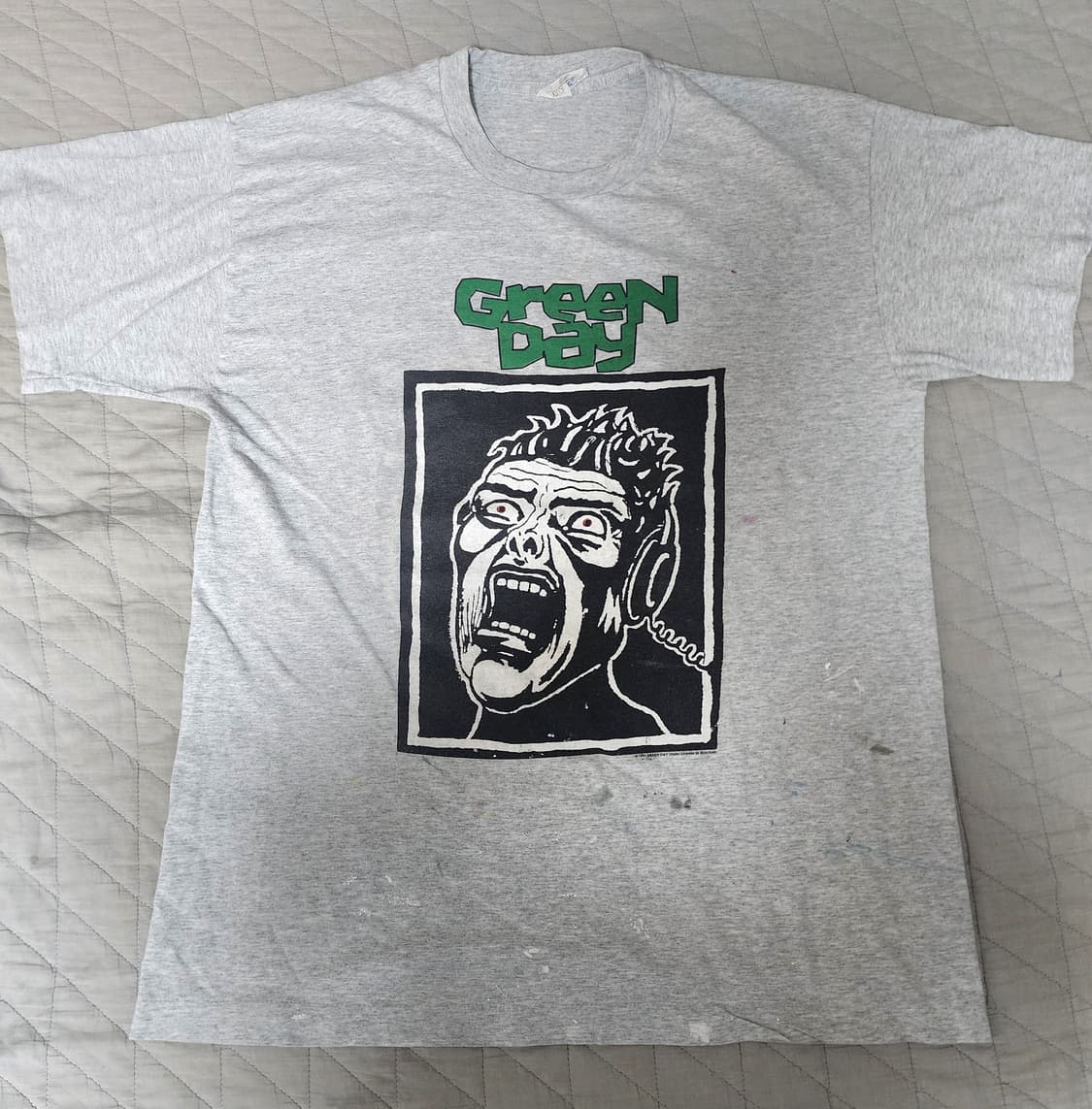 [L] 90s 그린데이 Green Day 1994 빈티지 밴드티. 페인팅 상품이미지1