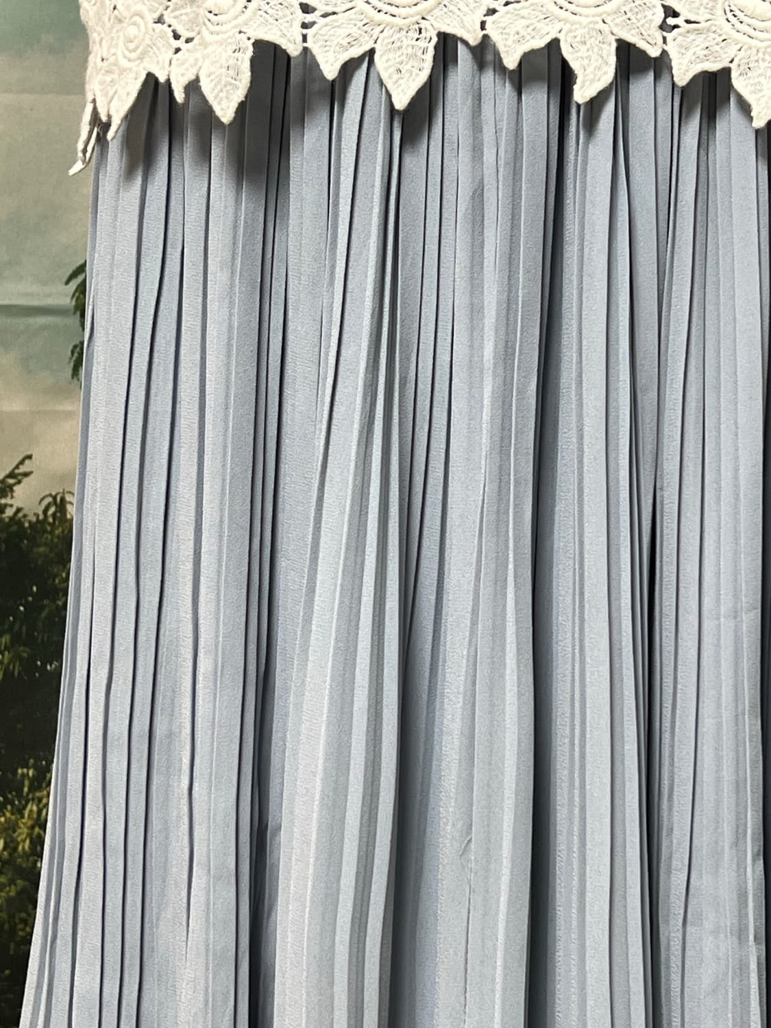 lace V-neck t-shirt and pleated skirt 상품이미지6