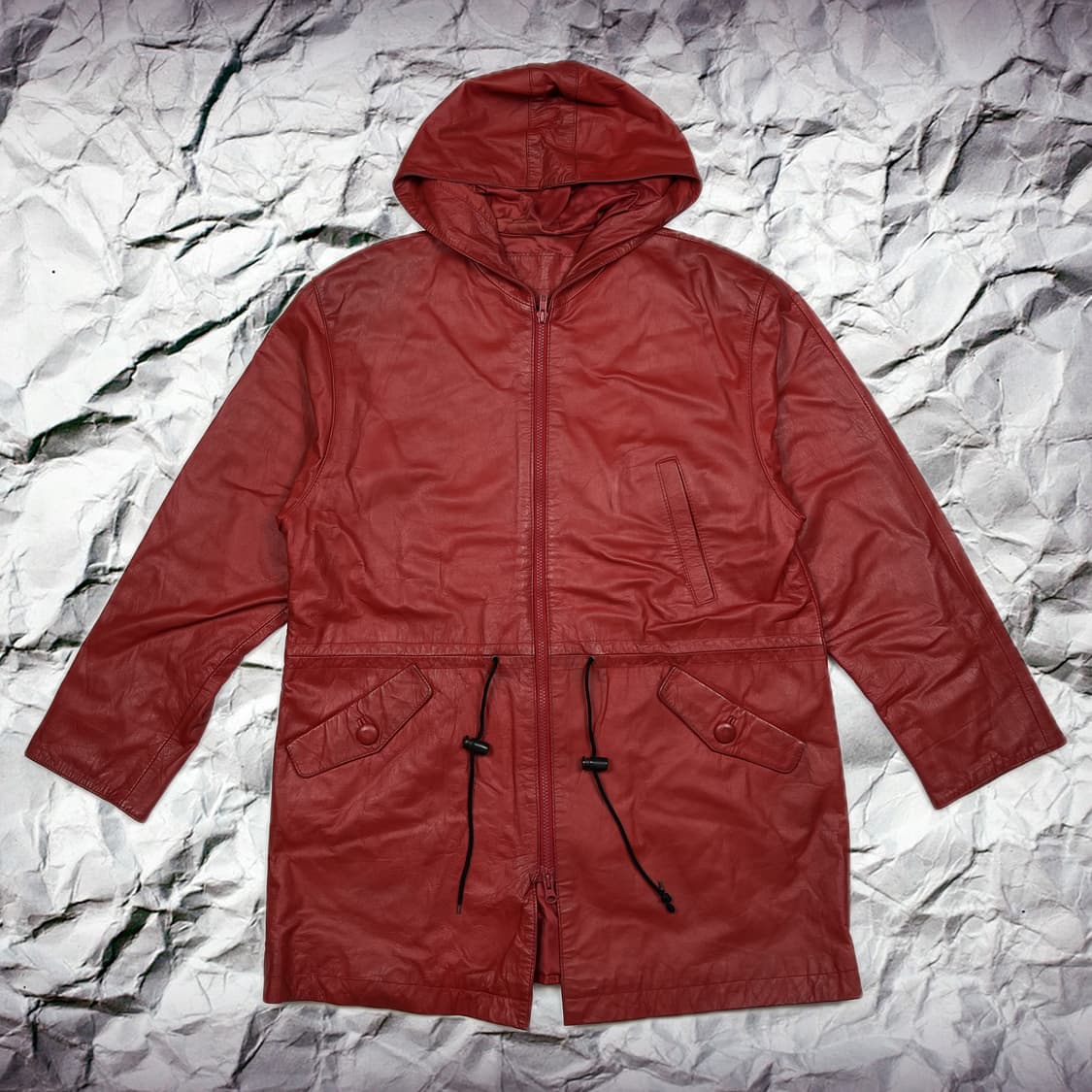 빈티지 후디 가죽 자켓 상품이미지3