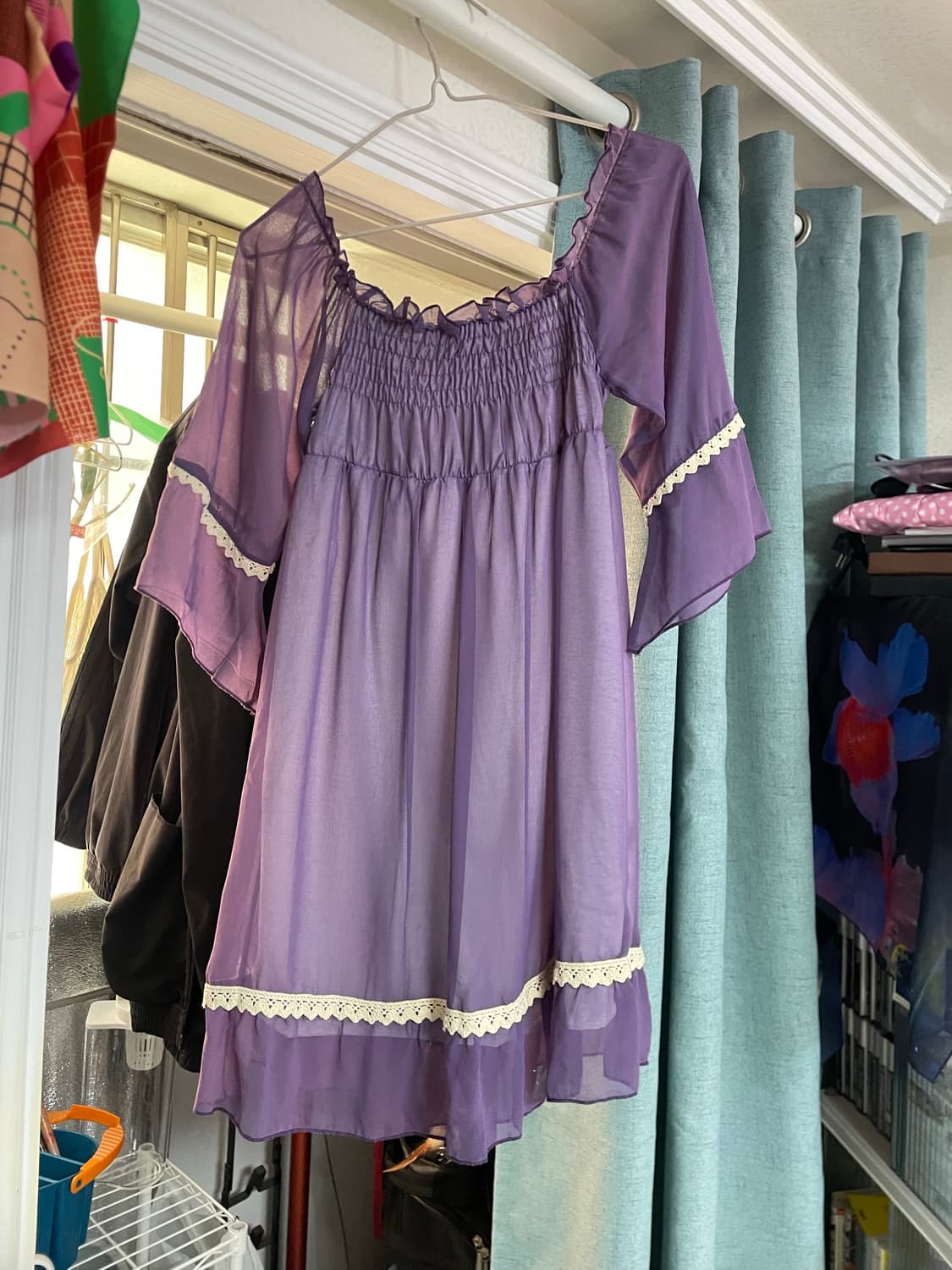 빈티지 퍼플 블라우스 데드스탁 미사용 상품이미지3