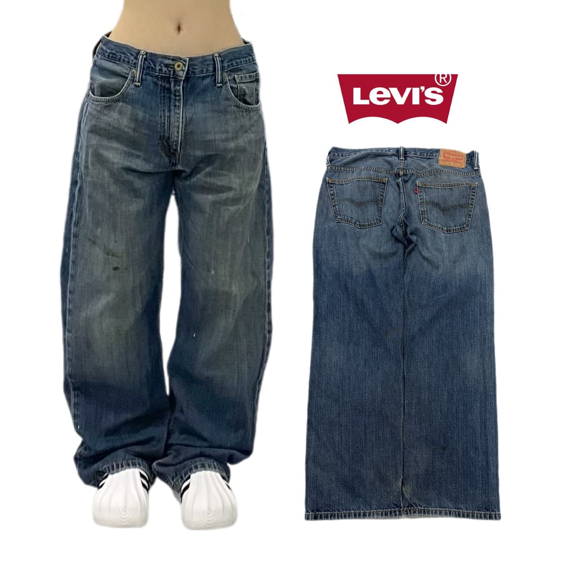 리바이스 569 새깅 워싱 와이드 스케이터 데님팬츠 상품이미지1