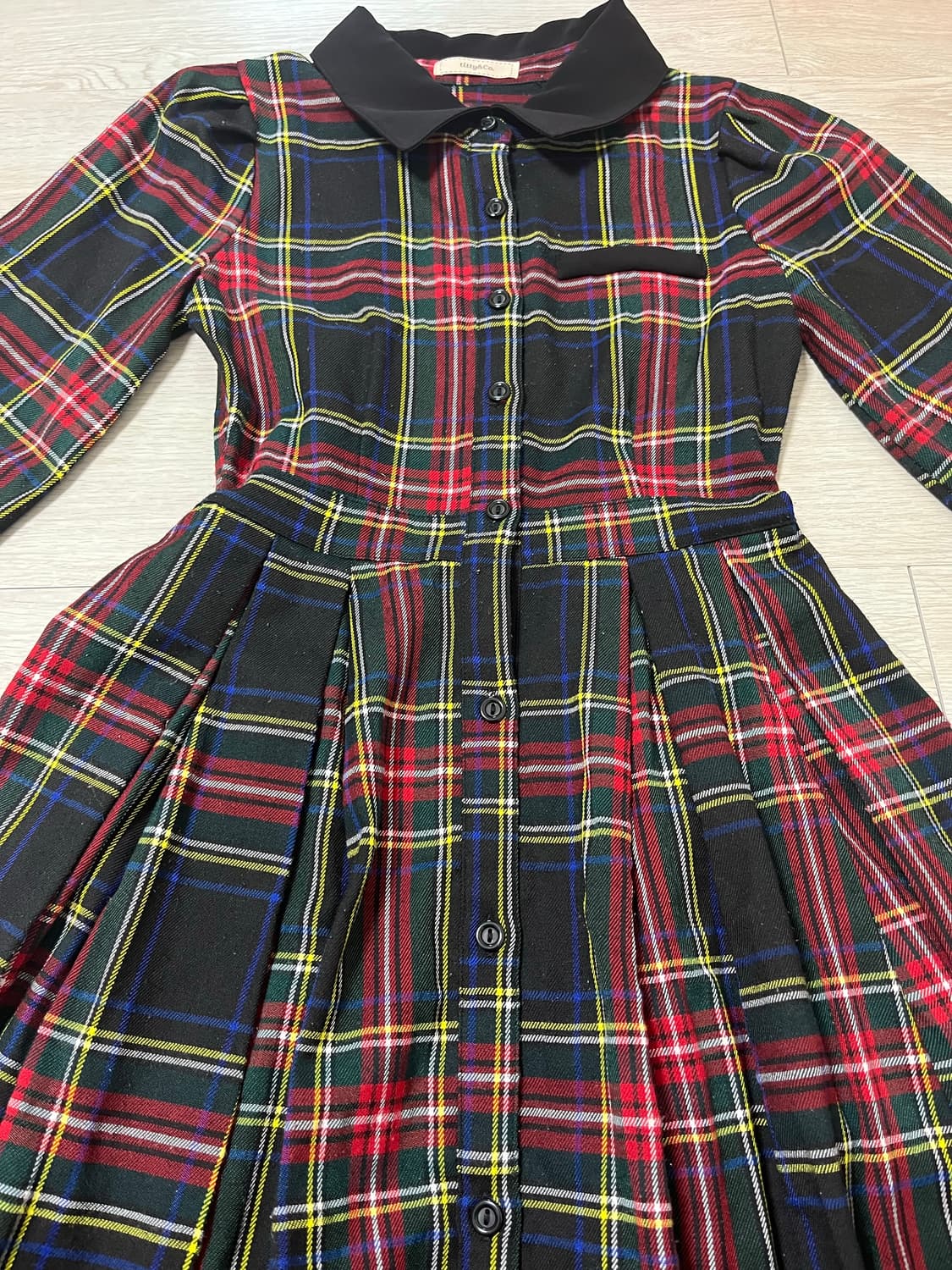 titty&co 체크 플리츠 원피스 상품이미지2