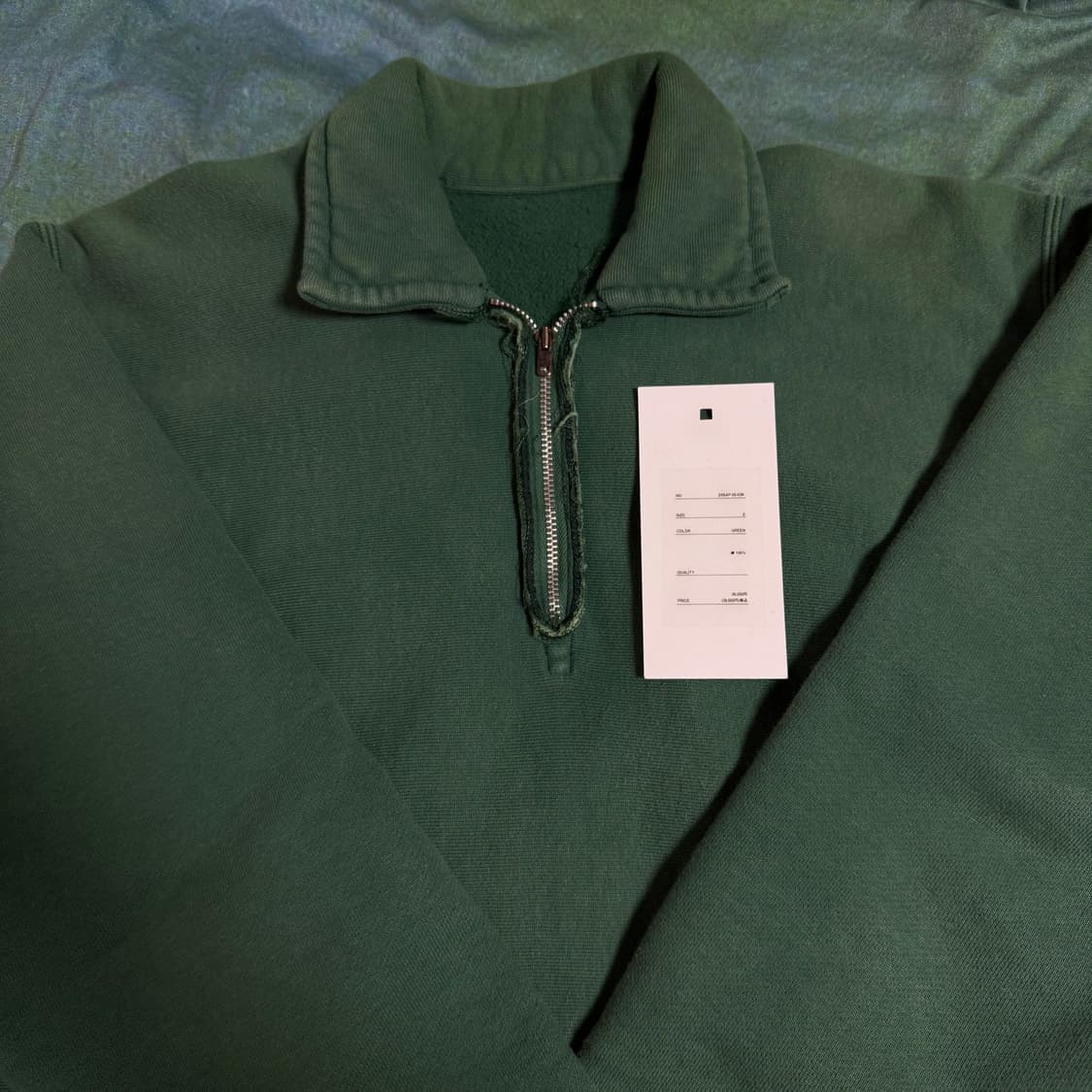 [2]아프레쎄 빈티지 그린 하프 집 스웻 셔츠 상품이미지9