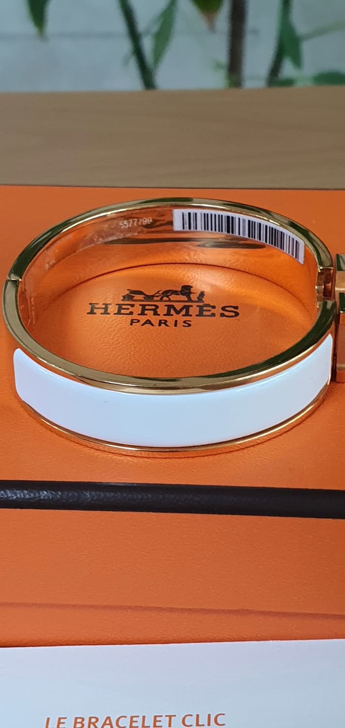 에르메스 클릭아슈pm 골드화이트 팔찌 정품A급(감정O) 상품이미지2