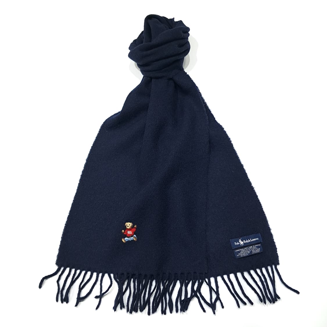 MX549 폴로 90s 스코틀랜드판 램스울 폴로베어 네이비 머플러 목도 상품이미지2