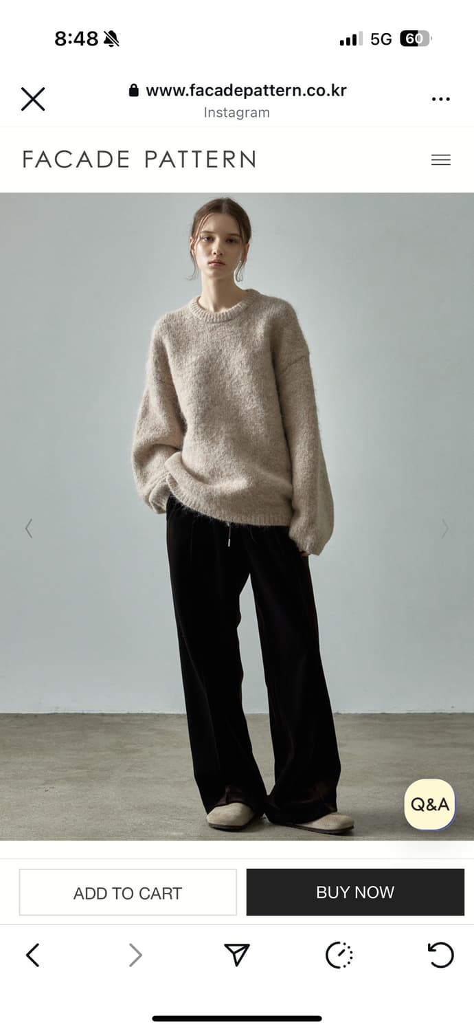 파사드패턴 알파카 클라우드 니트 (1회 착용) 상품이미지3