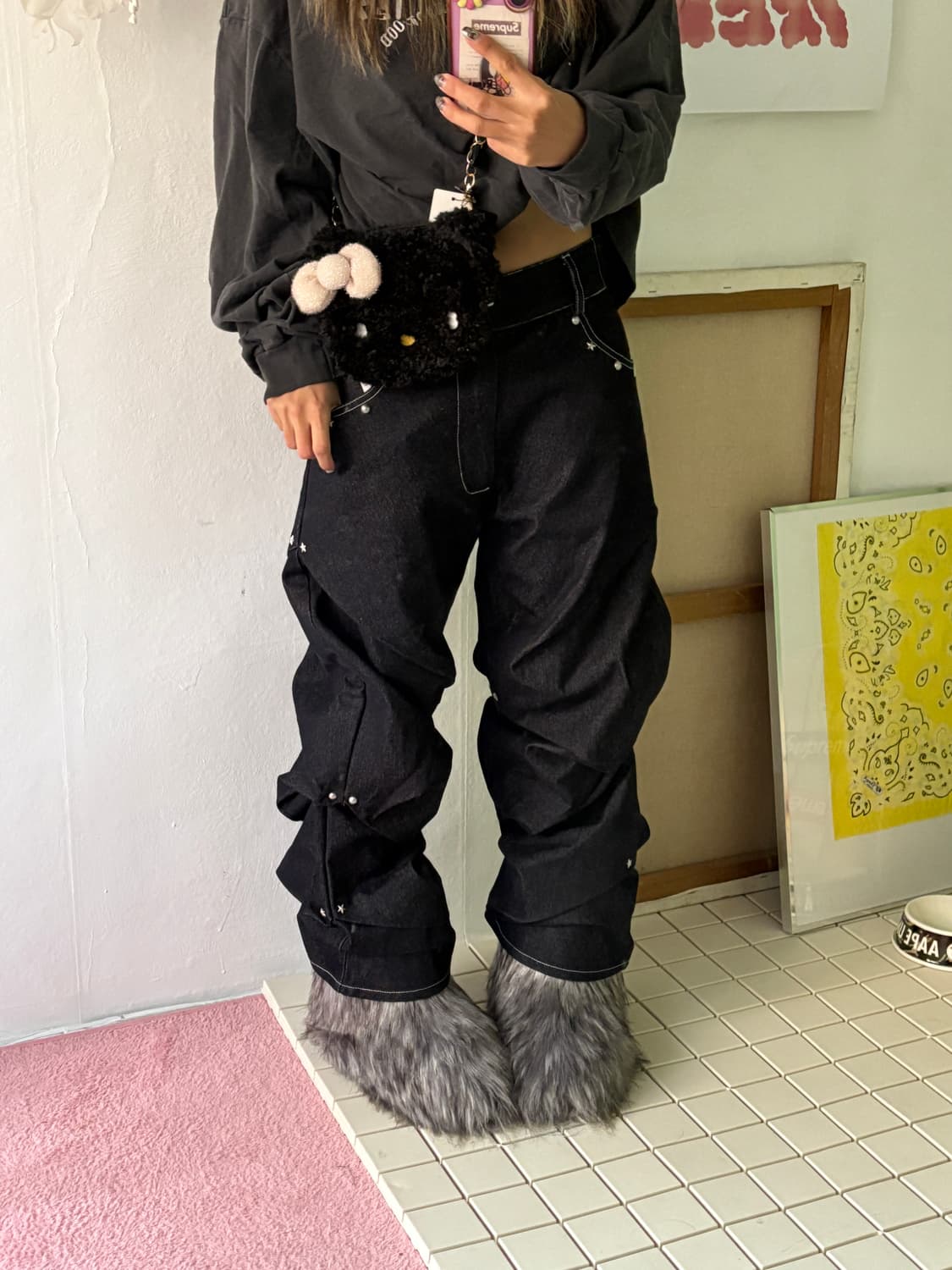 AAO viedit starry stud random tuck pants 상품이미지6