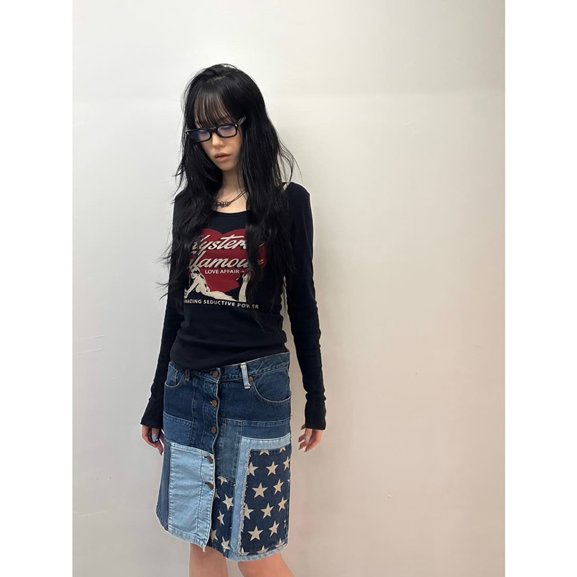 HYSTERIC GLAMOUR KINKY Patchwork Skirt 상품이미지1