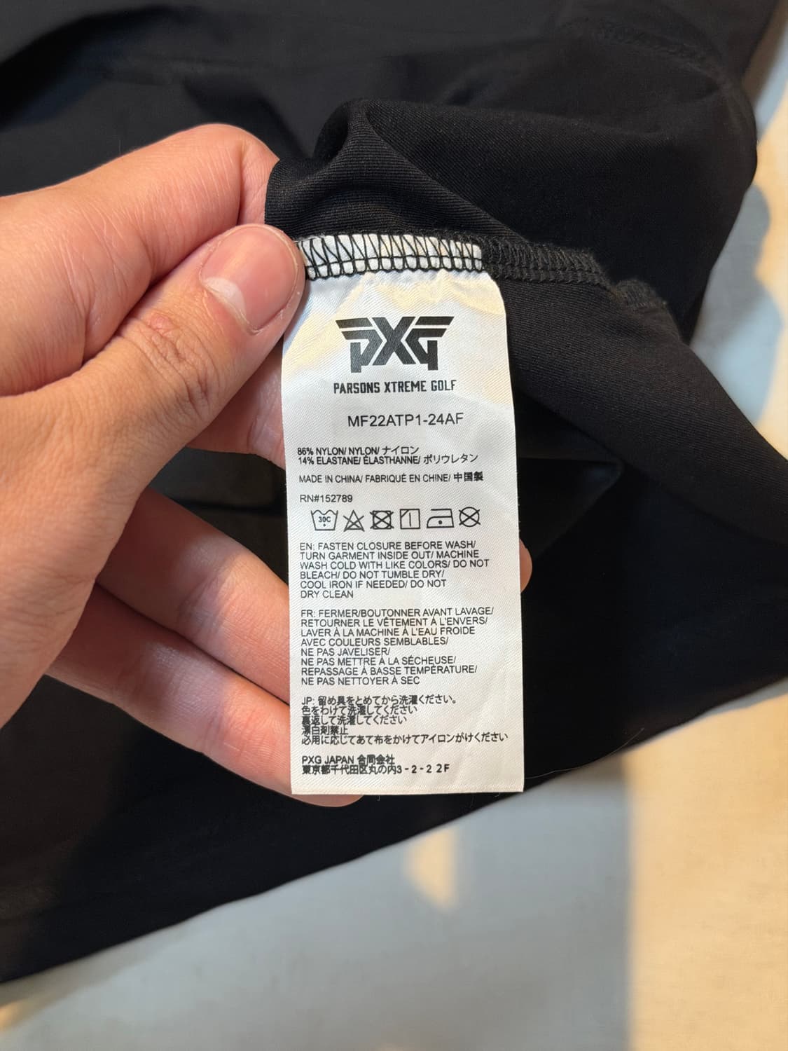 PXG 체크 골프 반팔 카라티 블랙 상품이미지4