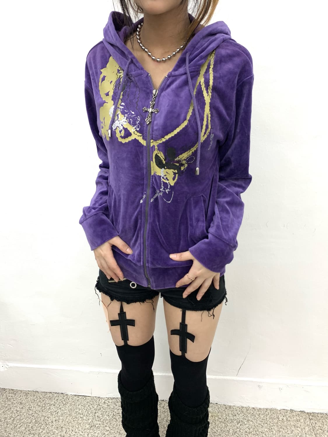 Cross detail ethnic mood hoodie  상품이미지2