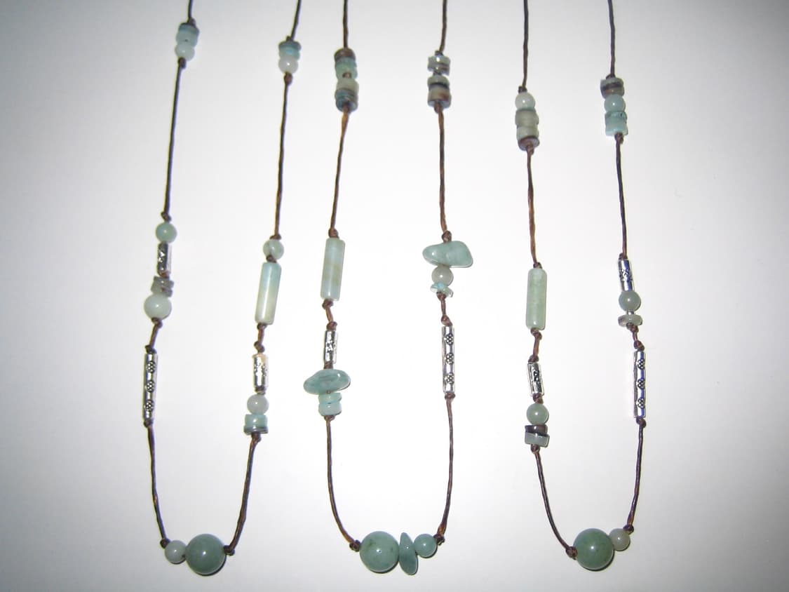 Greenish silver-cross necklace 핸드메이드목걸이 상품이미지3