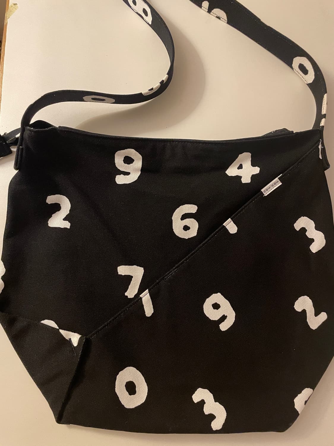 소우소우 캔버스 가마구치 숫자 패턴 숄더백 토트백 상품이미지1