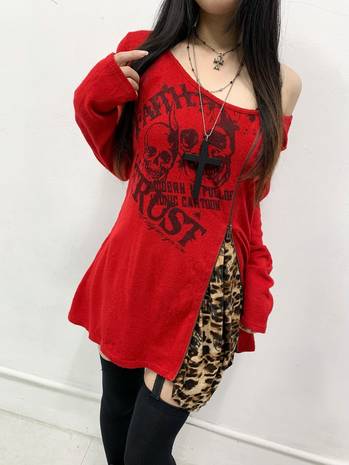 [GHOST OF HARLEM] 고스트 오브 할렘 갸루 레오파드 니트 상품이미지3