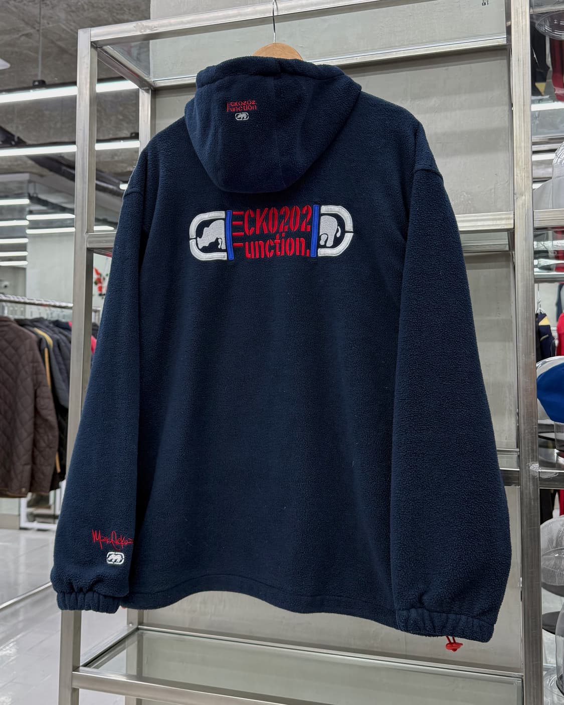 에코 언리미티드 00s 백로고 플리스 자켓 네이비 상품이미지2