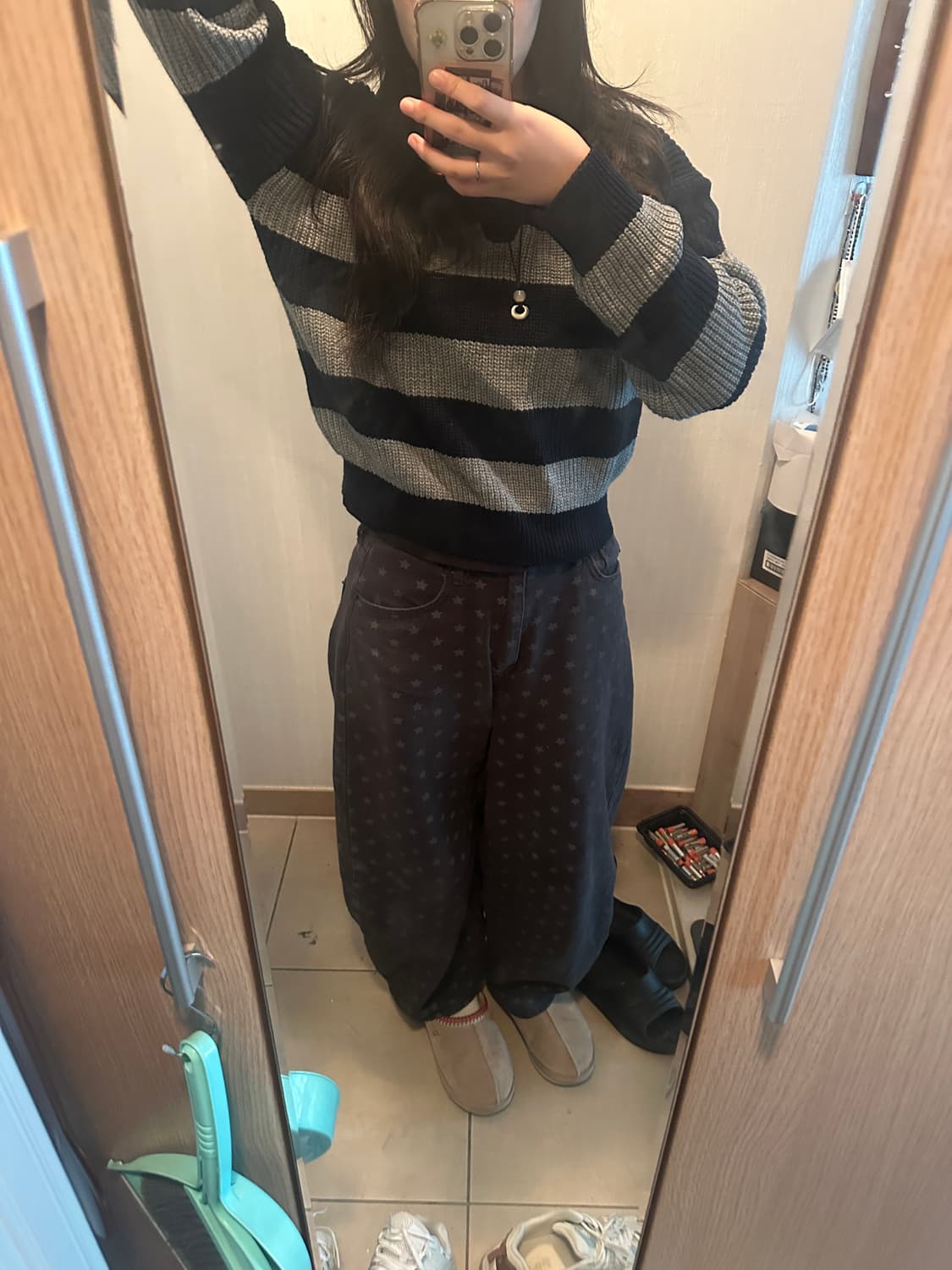 블랙업 [made] 오레뉴 스트라이프 카라 니트 상품이미지2