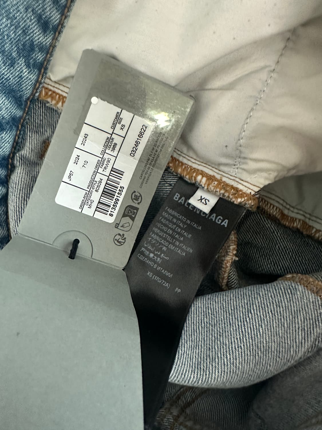 [xs] 발렌시아가 컷업 배기 데님팬츠 블루 상품이미지8