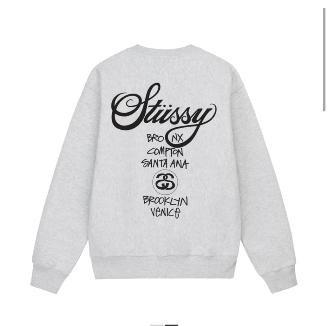 스투시 월드투어 맨투맨 크루넥 애쉬헤더 그레이 L 상품이미지2