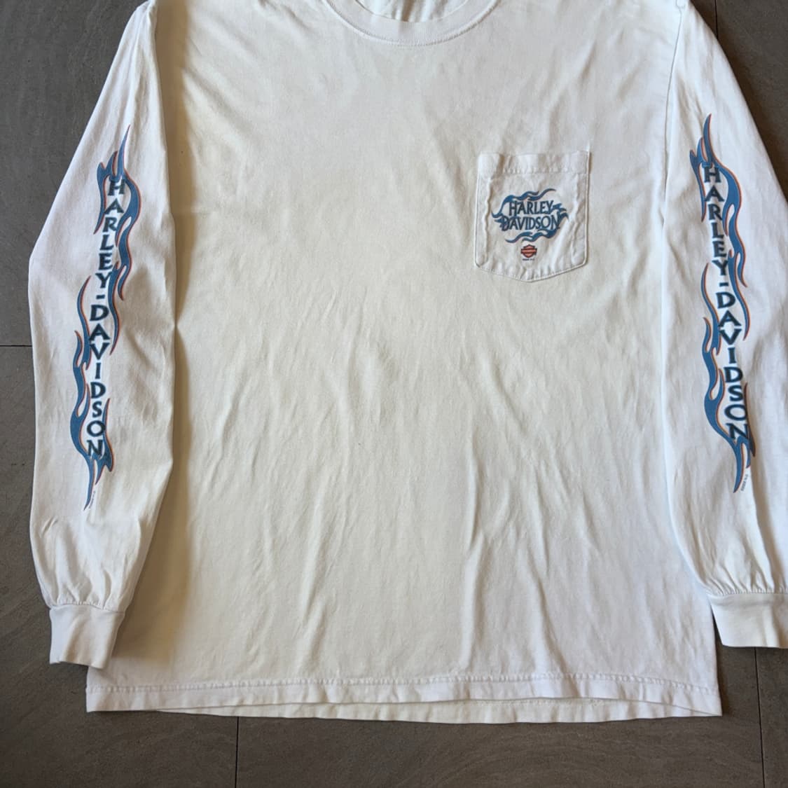 할리데이비슨 정품 화이트 플레임 긴팔 티셔츠 롱슬리브 상품이미지3