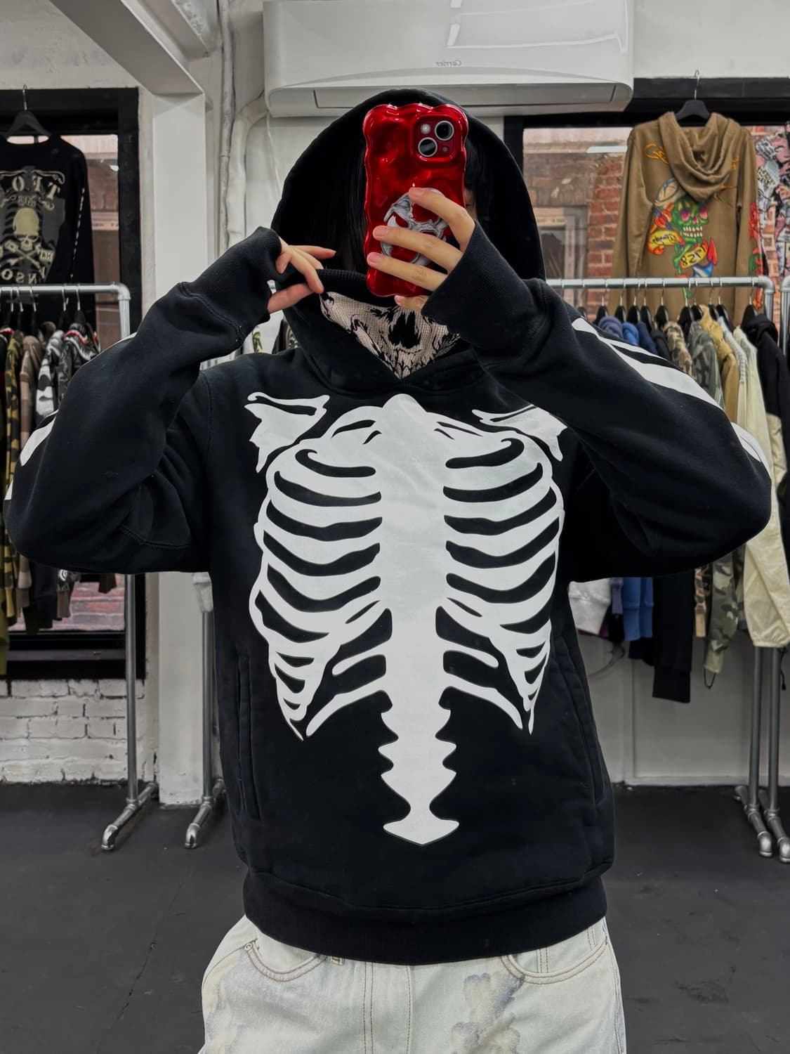 밴슨 레더 본 후드티 상품이미지4