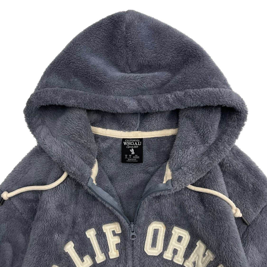 후아유 센터로고 딥소라 후리스 후드집업 S 상품이미지5