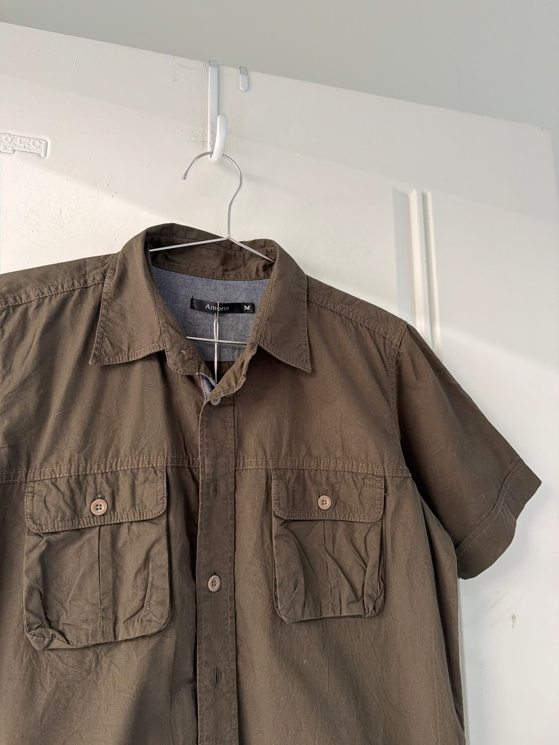 일본빈티지 카키 유틸리티 반팔셔츠 상품이미지5