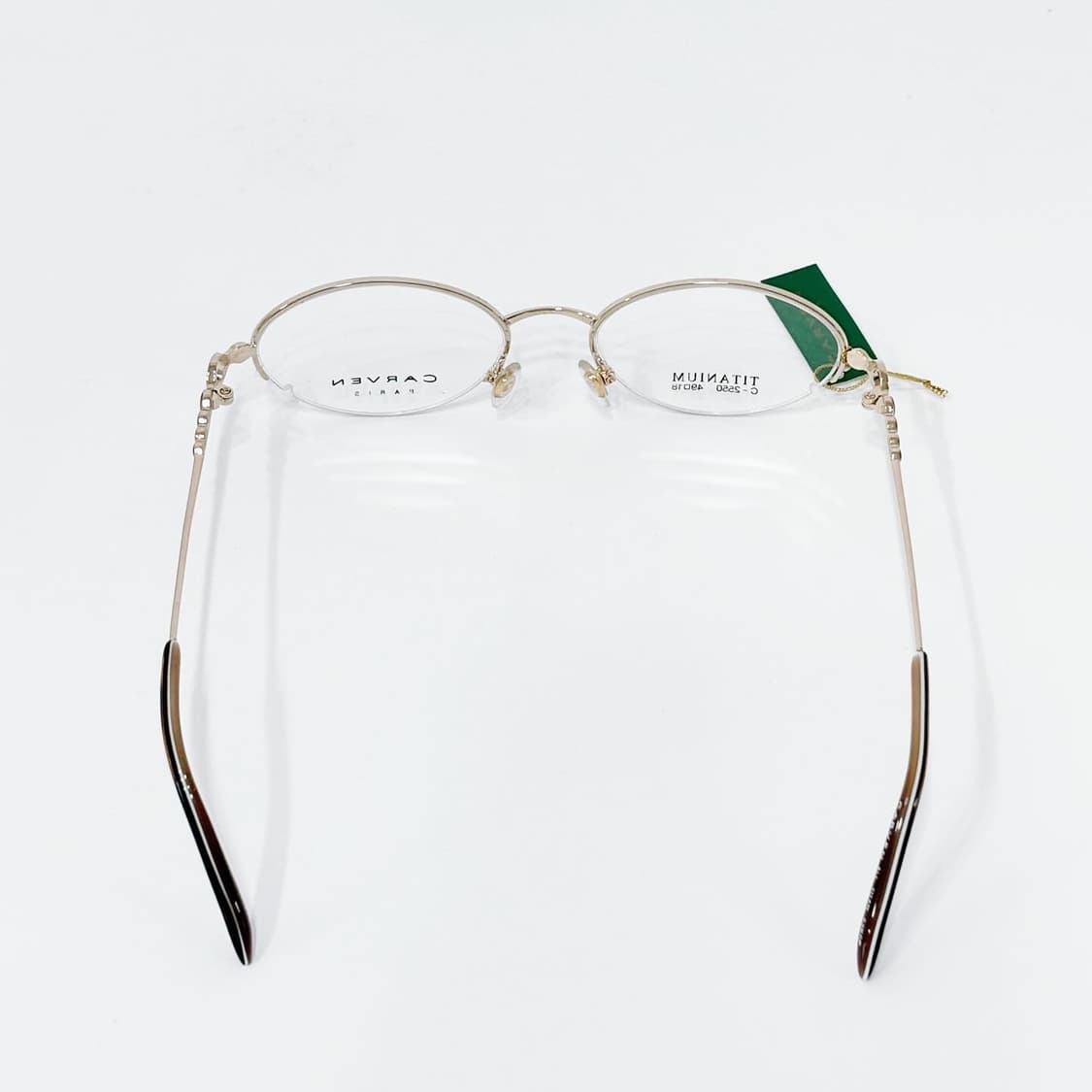 키지클럽 CARVEN 골드 링 버건디 스톤 반무테 데드스탁 빈티지안경 상품이미지5