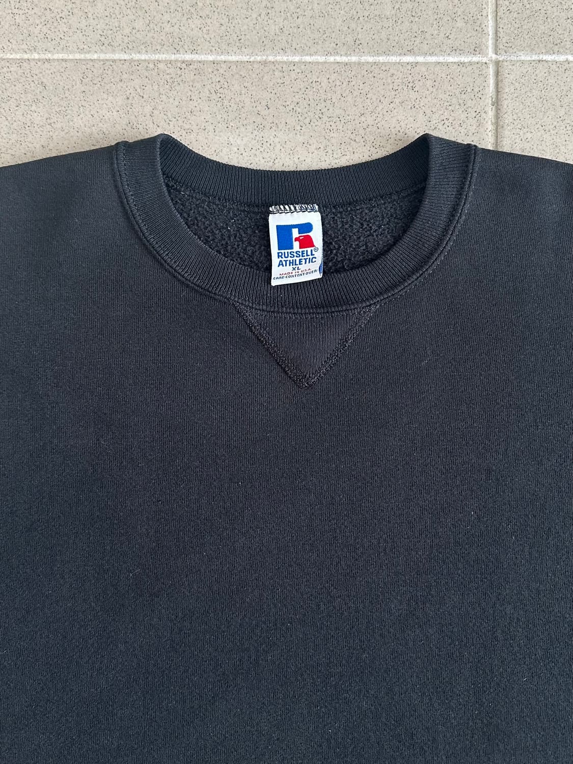 90s 빈티지 러셀 스웻셔츠 블랙 XL 상품이미지4