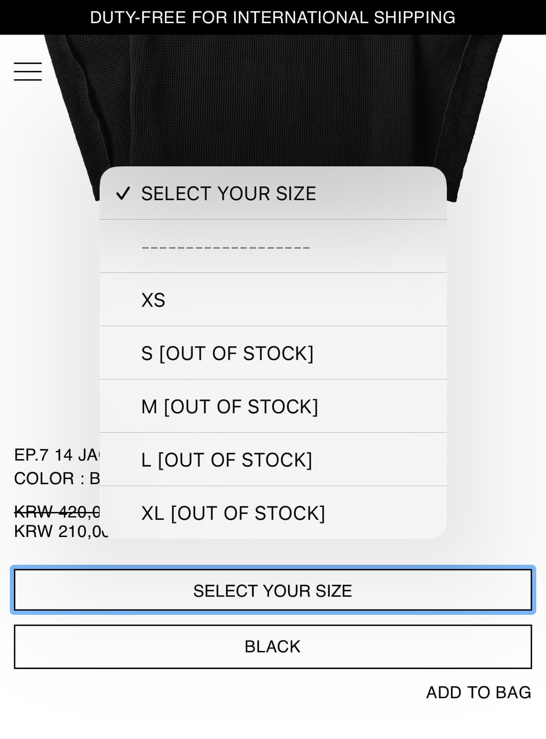 xlim EP.7 14 JACKET L사이즈 새상품 상품이미지3