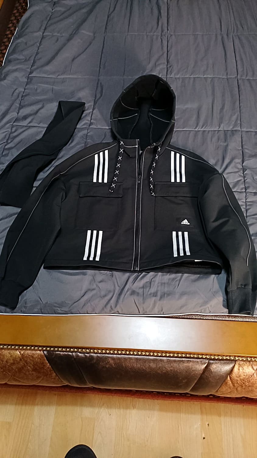 아디다스 오버핏크롭자켓 M 여성66 가슴58 기장51/59 상품이미지5