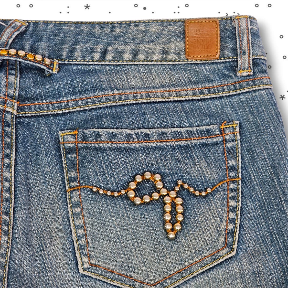M GUESS 게스진스 큐빅 스터드 데님 팬츠 상품이미지7