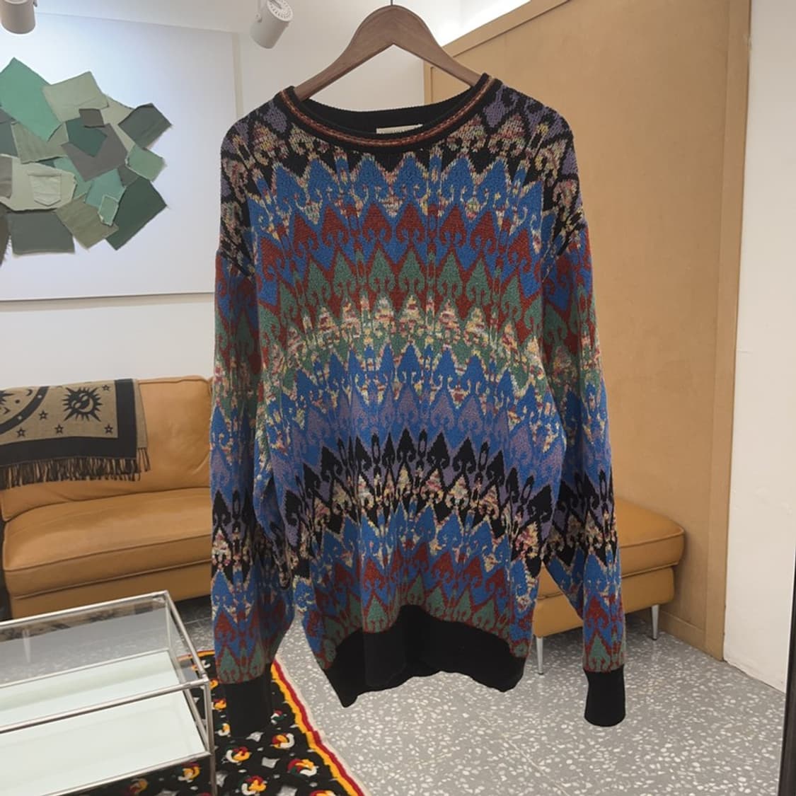 버밀리온 밀라노 빈티지 에스닉 보헤미안 패턴 니트 V C06881 상품이미지3