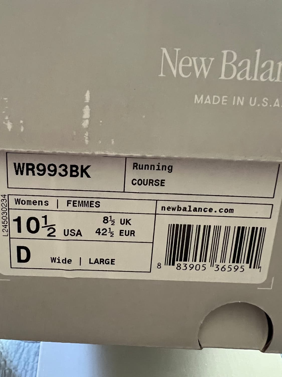 뉴발란스 993블랙 w10.5=M9 270 와이드핏 상품이미지3