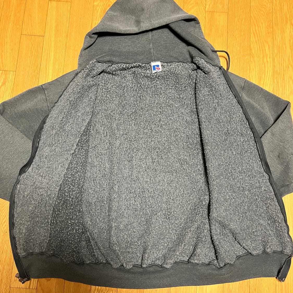 [XL] 90s 빈티지 러셀 후드집업 페이디드 그레이 상품이미지3