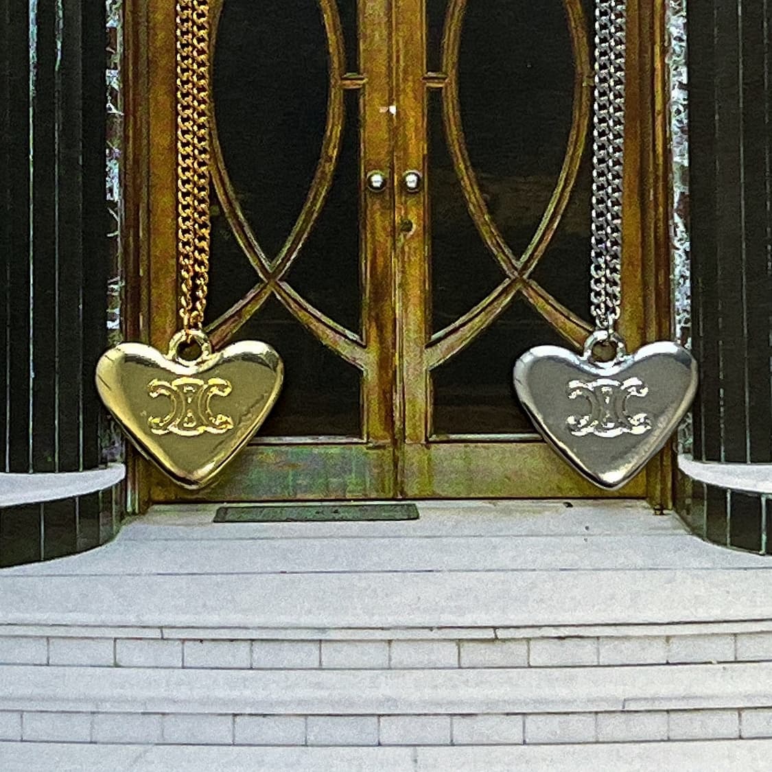 2Color 셀린느 클래식 하트 로고 목걸이 (골드 / 실버) 상품이미지3