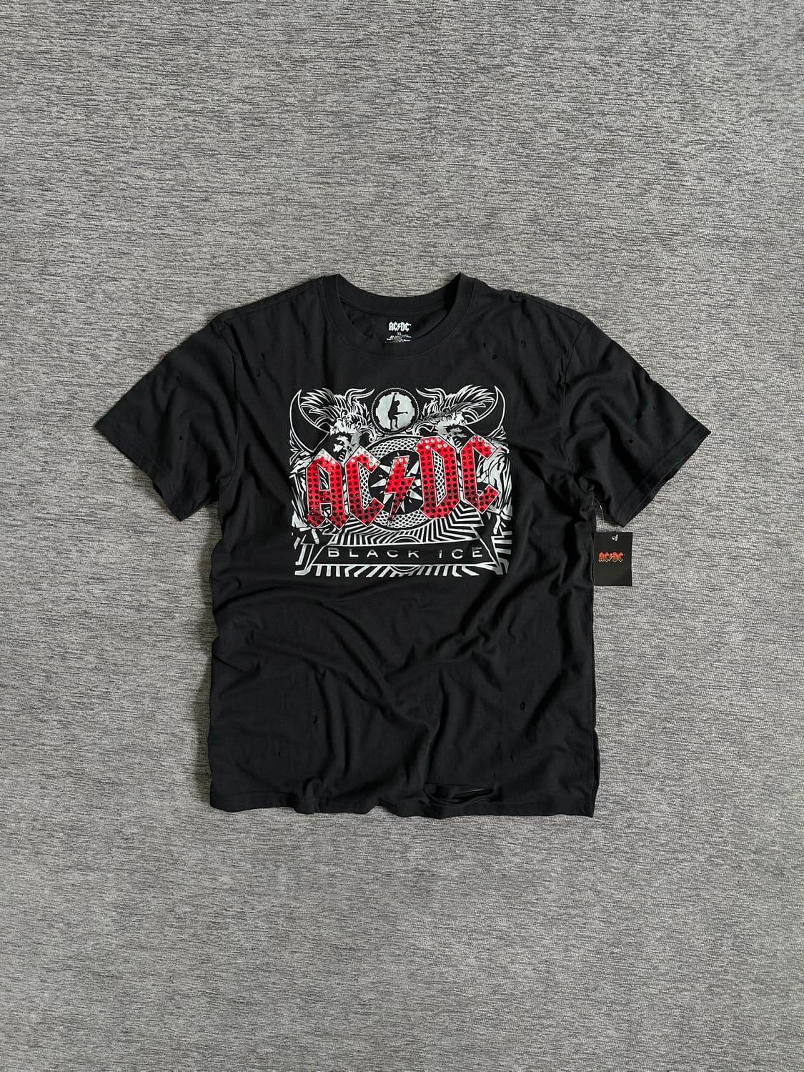 (새상품) Ac/Dc 비즈 로고 디스트로이드 반팔티 상품이미지2