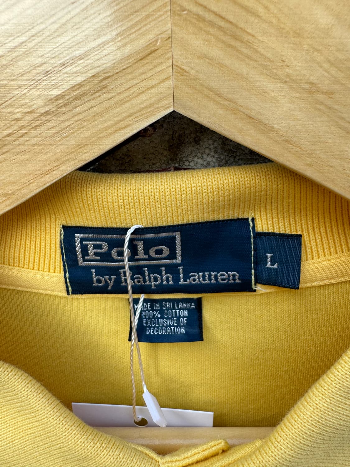 빈티지 폴로 랄프로렌 카라 티셔츠 옐로우 데드스탁 상품이미지5