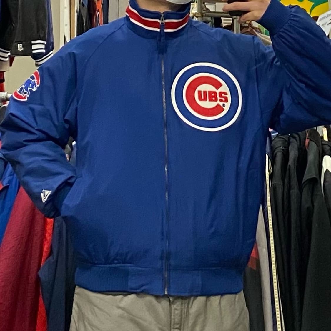 90s USA 마제스틱 시카고컵스 선수용 덕아웃자켓 상품이미지3