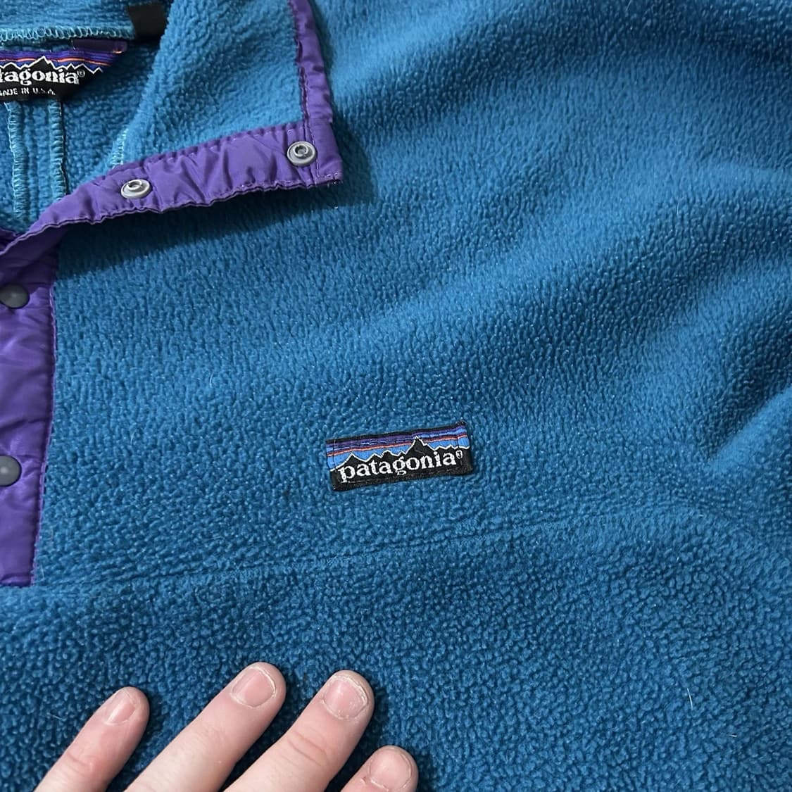 80s 파타고니아 신칠라 스냅-T 블루/퍼플 상품이미지2