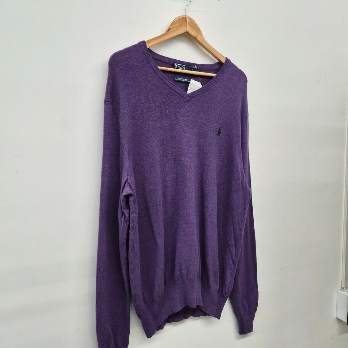 폴로 랄프로렌 V넥 퍼플 니트 남녀공용 XL 상품이미지2